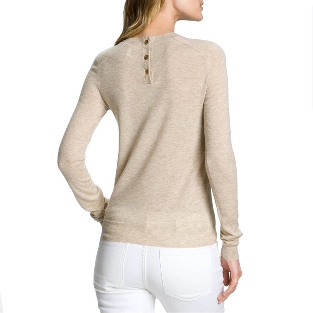 Tory Burch Iberia Merino Wool Long Sleeve Pullover Lightweight Sweater - Picture 2 of 5